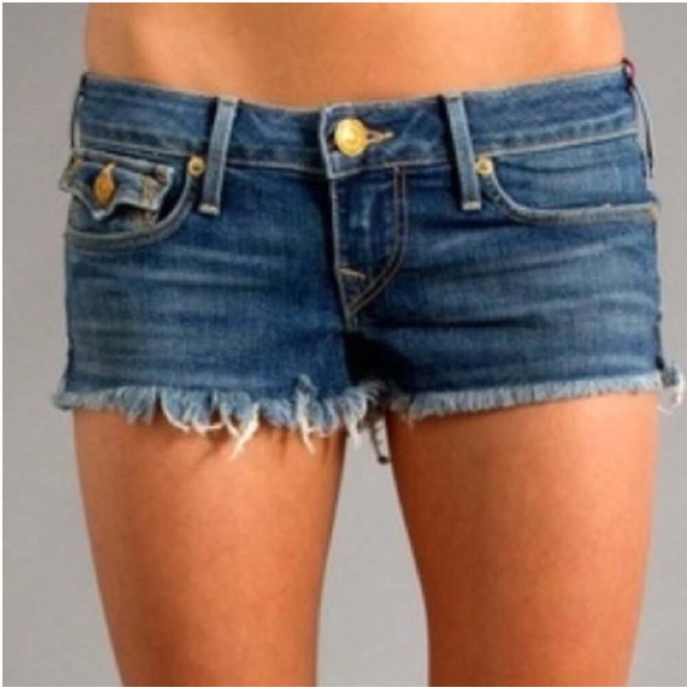 True Religion Joey Cut-Off Jean Shorts